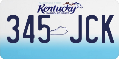 KY license plate 345JCK