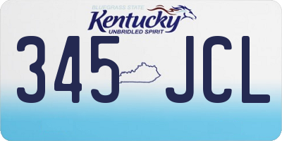 KY license plate 345JCL