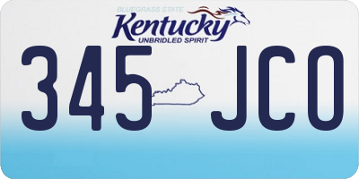 KY license plate 345JCO