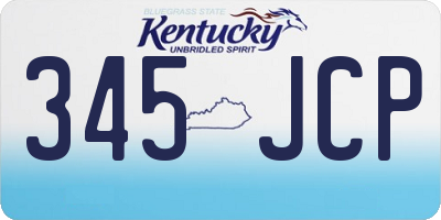 KY license plate 345JCP