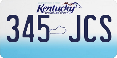 KY license plate 345JCS