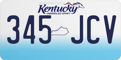 KY license plate 345JCV