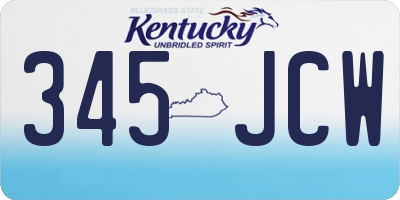 KY license plate 345JCW