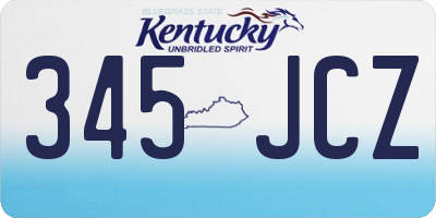 KY license plate 345JCZ