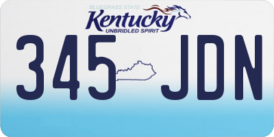 KY license plate 345JDN