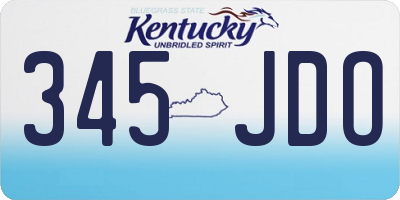 KY license plate 345JDO