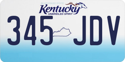KY license plate 345JDV