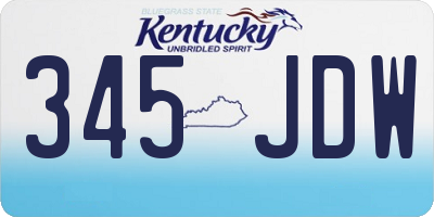 KY license plate 345JDW