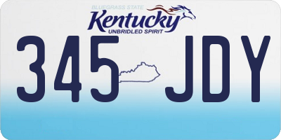 KY license plate 345JDY