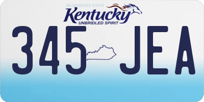 KY license plate 345JEA