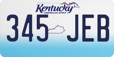 KY license plate 345JEB