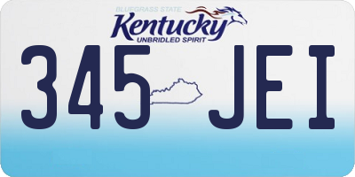 KY license plate 345JEI