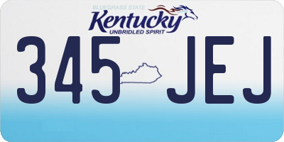 KY license plate 345JEJ