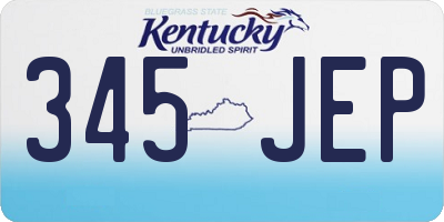 KY license plate 345JEP