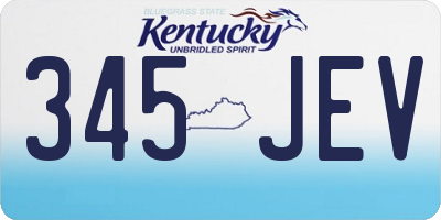 KY license plate 345JEV