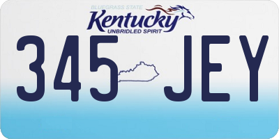 KY license plate 345JEY