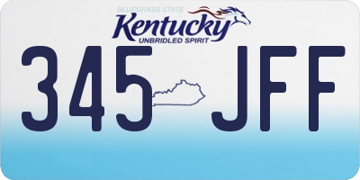 KY license plate 345JFF