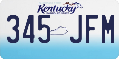 KY license plate 345JFM