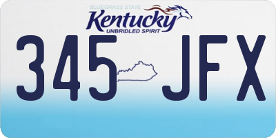 KY license plate 345JFX