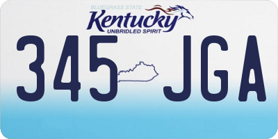 KY license plate 345JGA