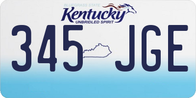 KY license plate 345JGE