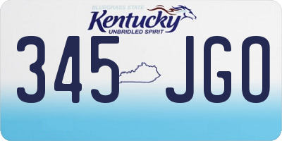 KY license plate 345JGO