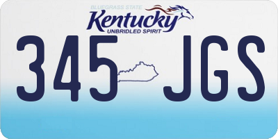 KY license plate 345JGS