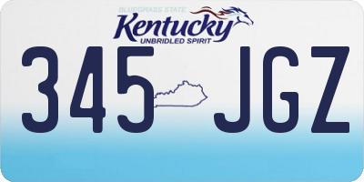 KY license plate 345JGZ