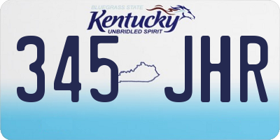 KY license plate 345JHR