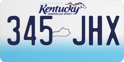 KY license plate 345JHX