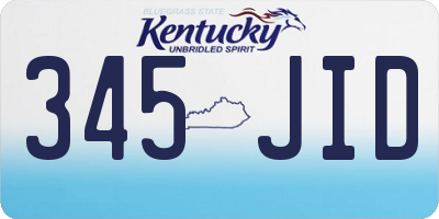 KY license plate 345JID