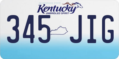 KY license plate 345JIG