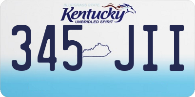 KY license plate 345JII