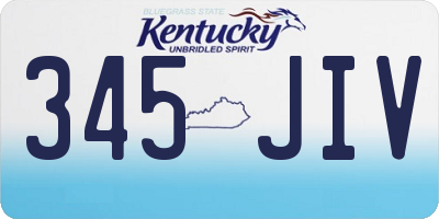 KY license plate 345JIV
