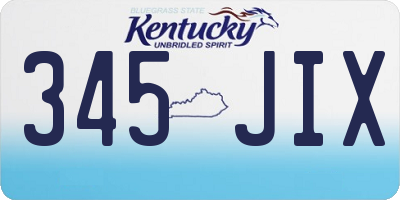 KY license plate 345JIX