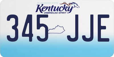 KY license plate 345JJE