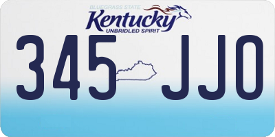 KY license plate 345JJO