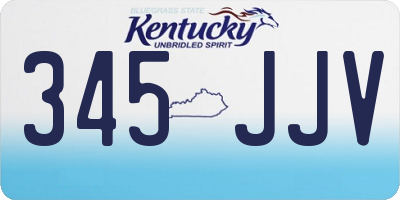 KY license plate 345JJV