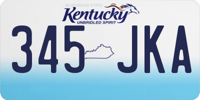 KY license plate 345JKA