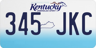 KY license plate 345JKC