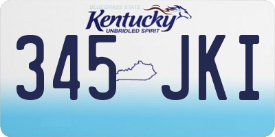 KY license plate 345JKI