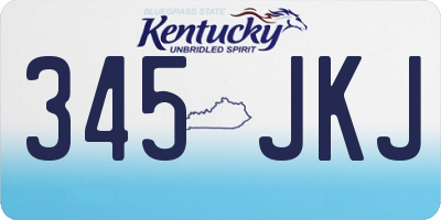 KY license plate 345JKJ