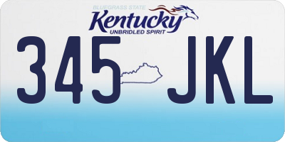 KY license plate 345JKL