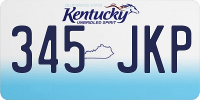 KY license plate 345JKP