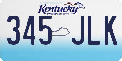 KY license plate 345JLK