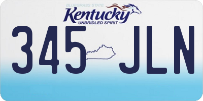 KY license plate 345JLN