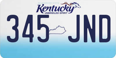 KY license plate 345JND