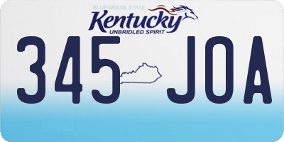 KY license plate 345JOA