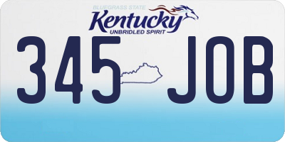 KY license plate 345JOB