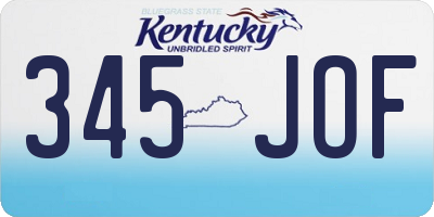 KY license plate 345JOF